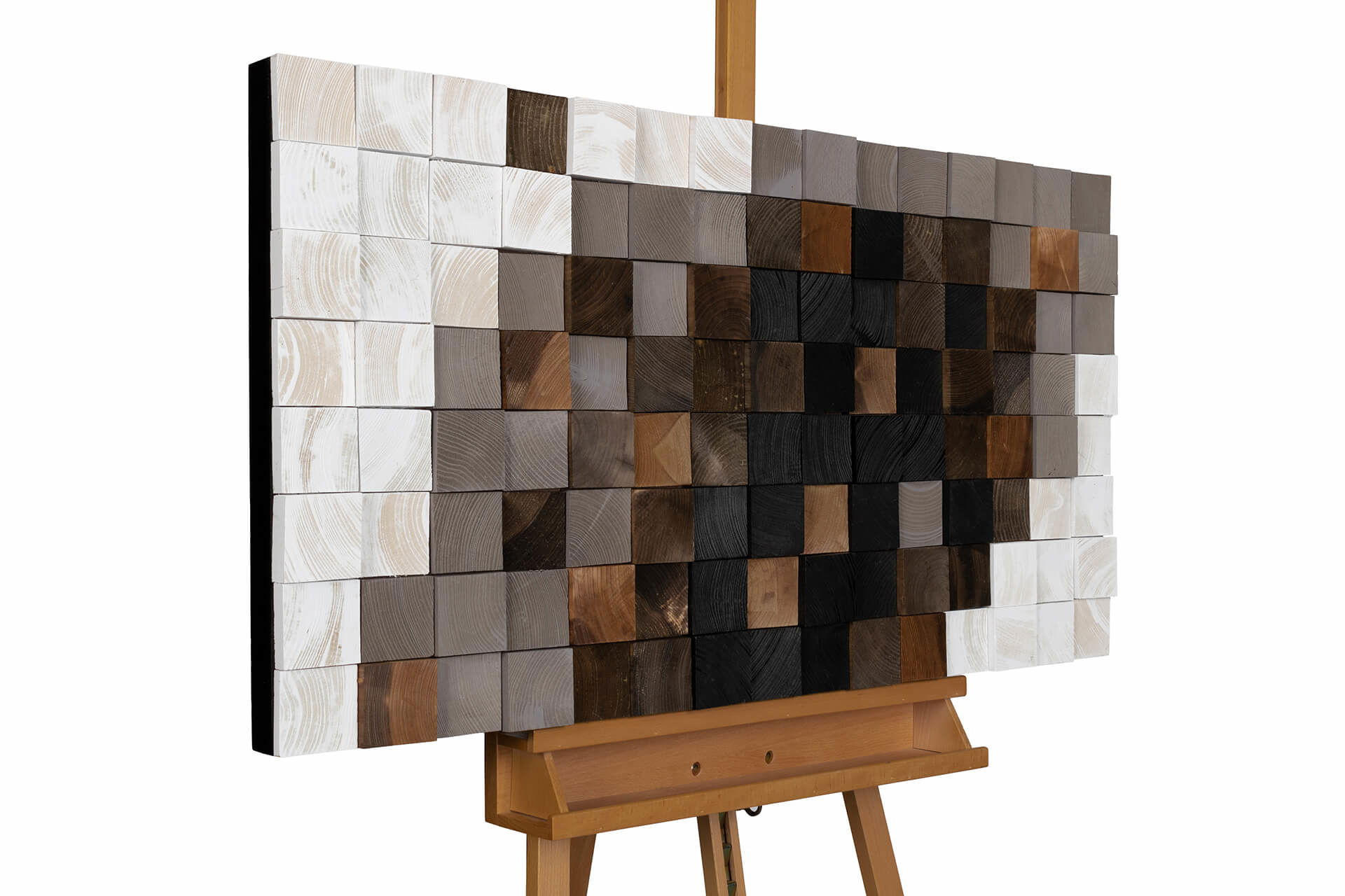 Kunstloft Holzbild Weiß, Grau 6.5x55 cm
