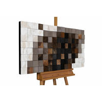 HOLZBILD Grau 98/55 cm - Weiß/Grau, Holz (6.5/55cm) - KUNSTLOFT