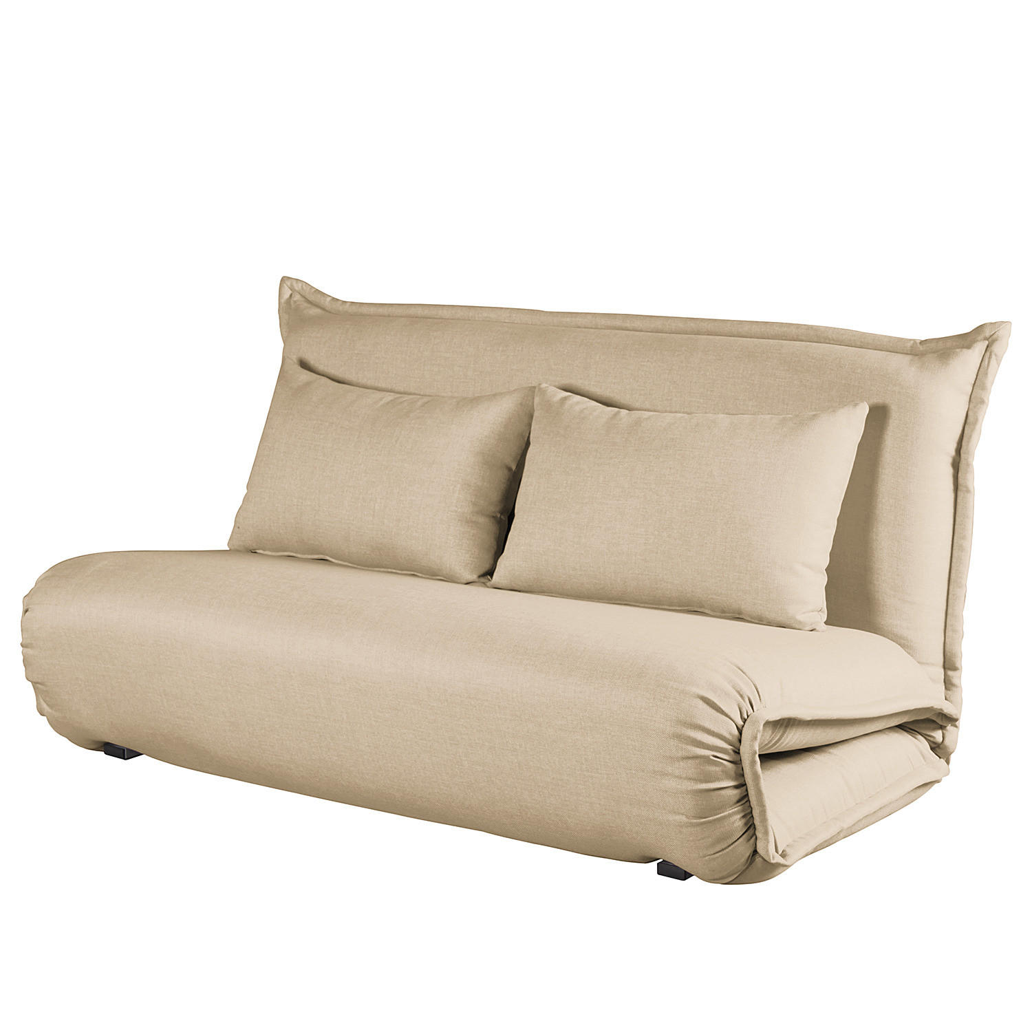SCHLAFSOFA - Creme, Textil/Metall (150/75/85cm) - home24