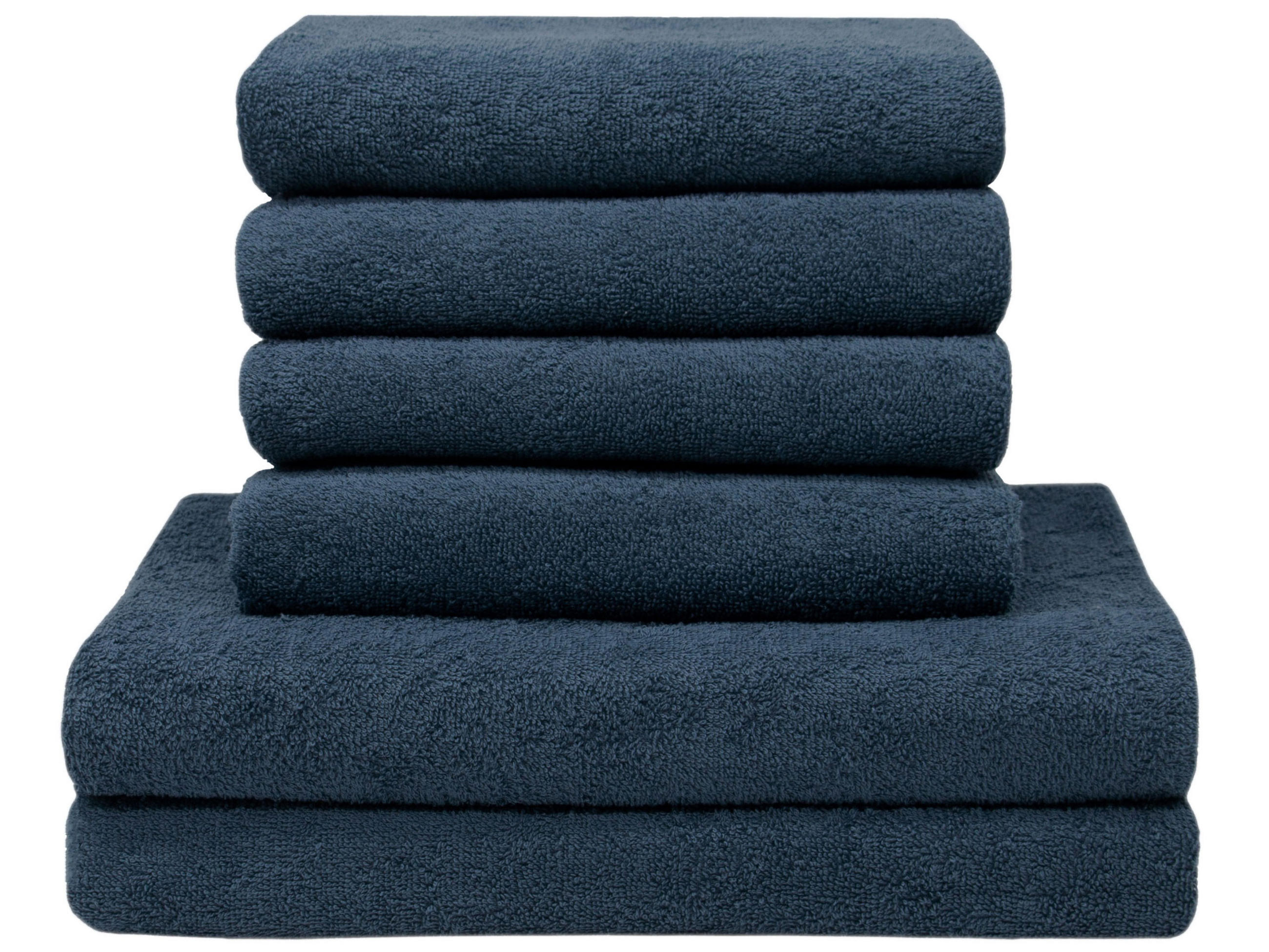 Zollner HANDTÜCHER SET, 6er-Set, 50x100 cm + 70x140 cm, 100% Baumwolle, Blau jetzt nur online ➤