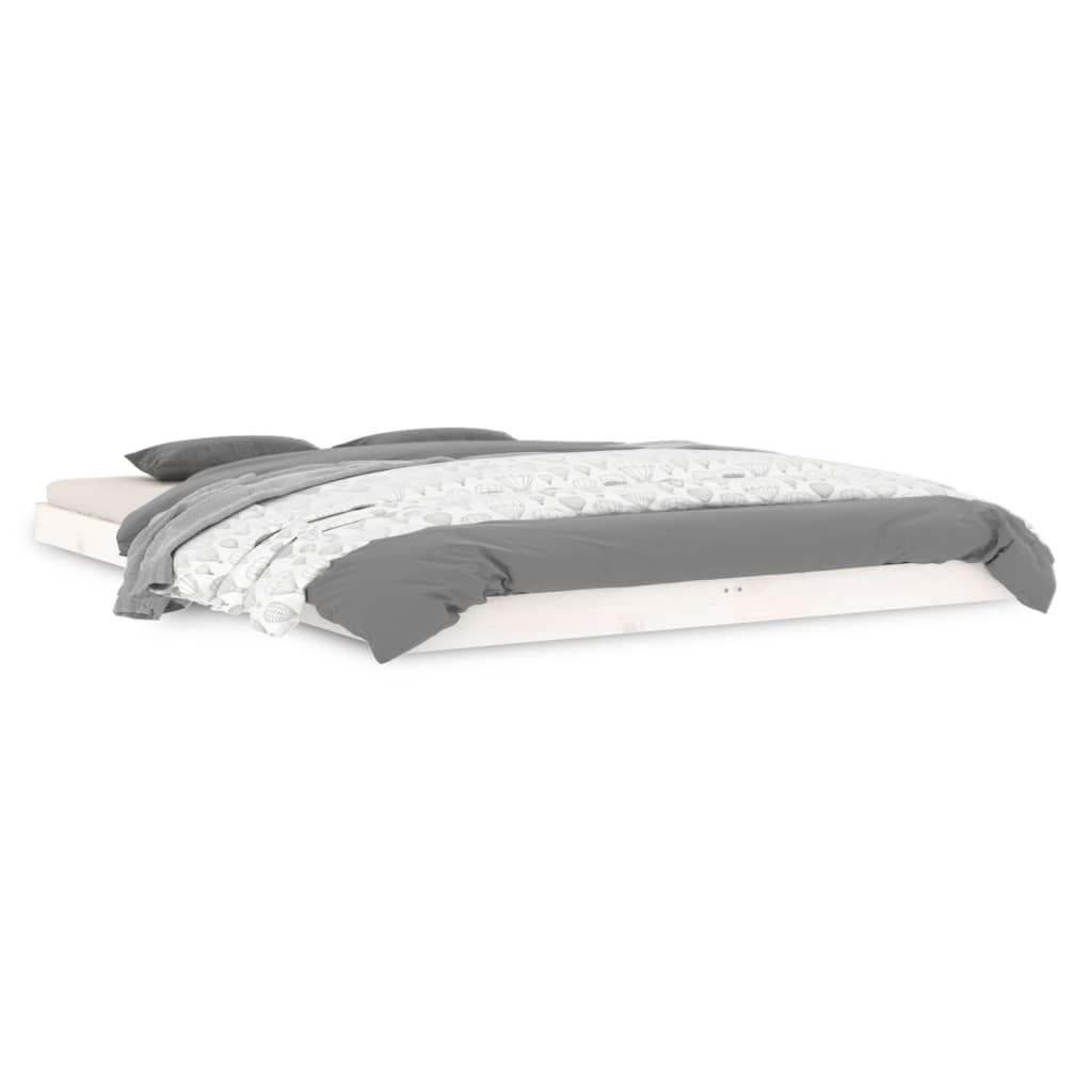 MASSIVHOLZBETT Weiß 140x200 cm Kiefer - Weiß, Holz (140/200cm) - furnicato