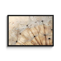 POSTER MIT RAHMEN Löwenzahn - Abstrakt - Natur - Beige 90x60 cm - Braun, Papier (90/60cm) - MuchoWow