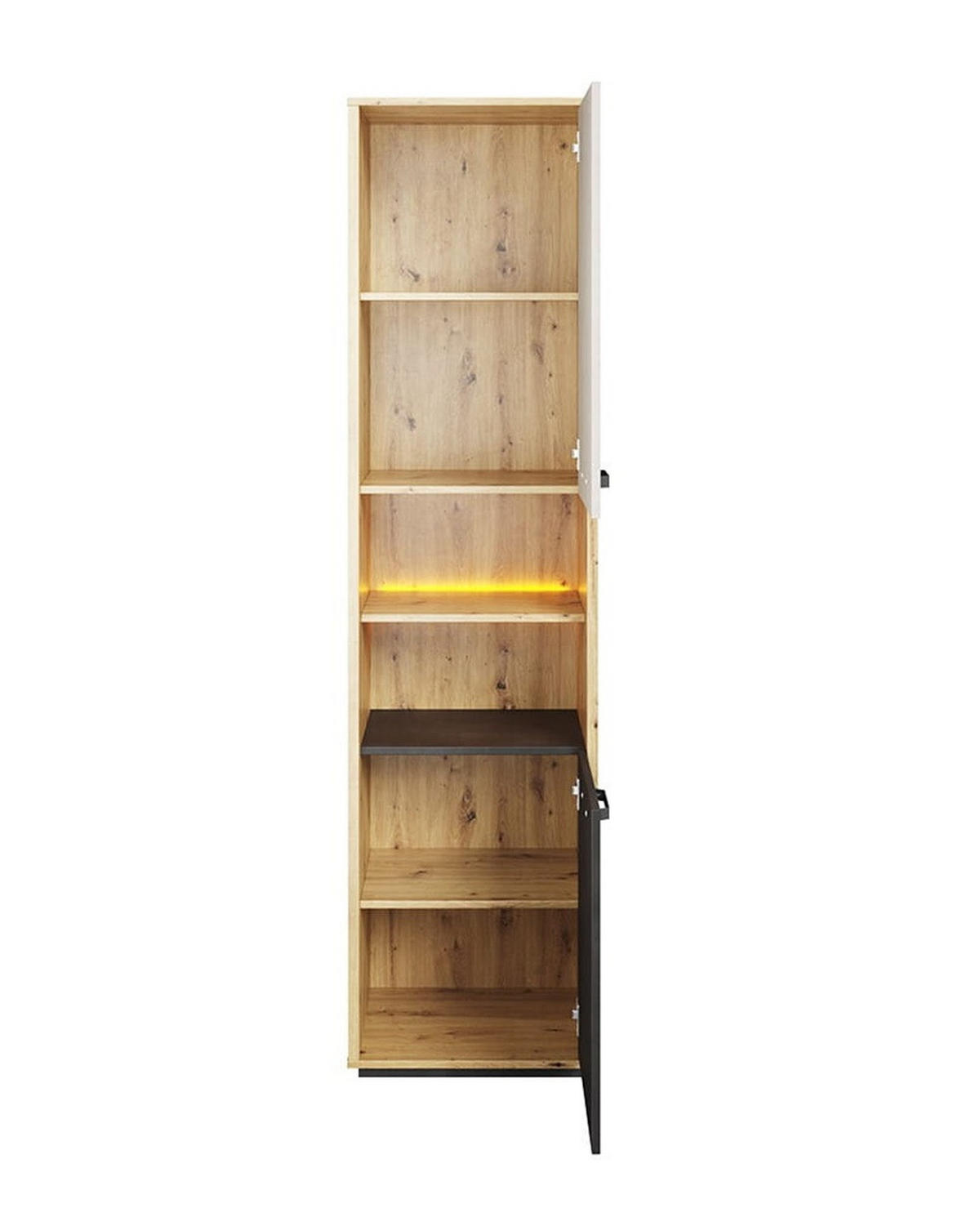 KLEIDERSCHRANK Qubic QB-04 - Schwarz/Eiche Artisan, Holzwerkstoff (50/195/42cm) - Meblini