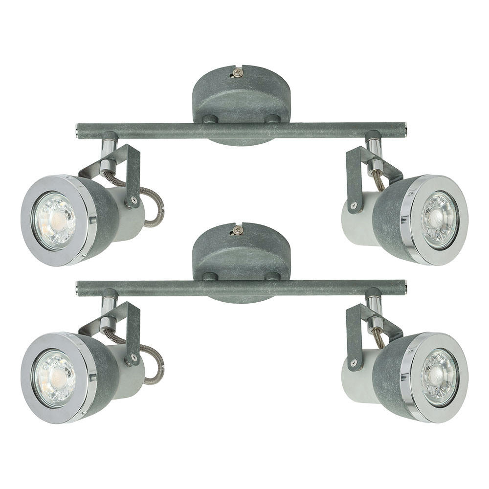 LED DECKENLEUCHTE Steingrau Chrom 2-flammig - Grau, Metall (26/8/18.5cm) - Globo Lighting