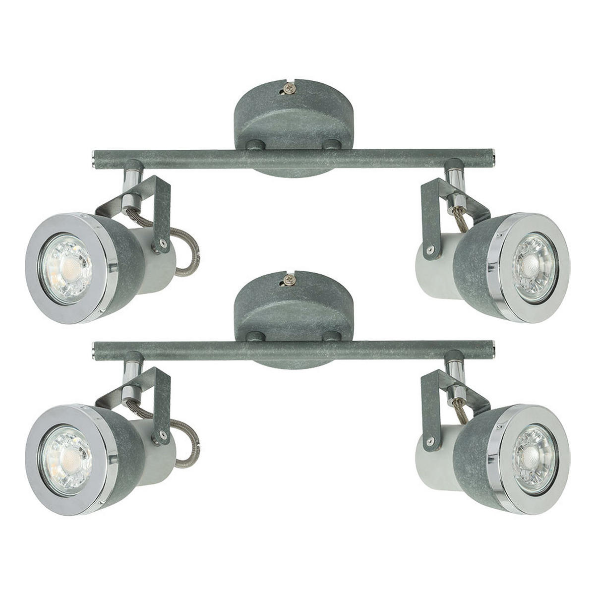 LED DECKENLEUCHTE Steingrau Chrom 2-flammig - Grau, Metall (26/8/18.5cm) - Globo Lighting