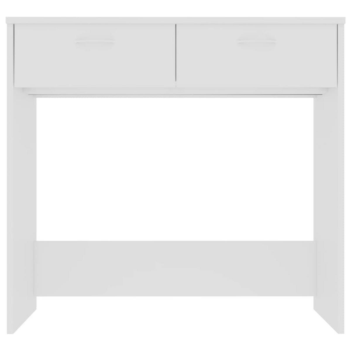 SCHREIBTISCH mit 2 Schubladen, 80/40/75 cm, aus Holzwerkstoff, in Weiß - Weiß, Holz (40/80/75cm) - vidaXL