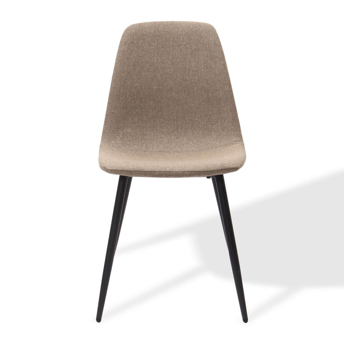 STUHL-SET DE-36873 2 Stück mit Stoffbezug und Metallbeinen Dunkelkhaki - Hellbraun, Metall (52/84.5/43cm) - ComfortXL