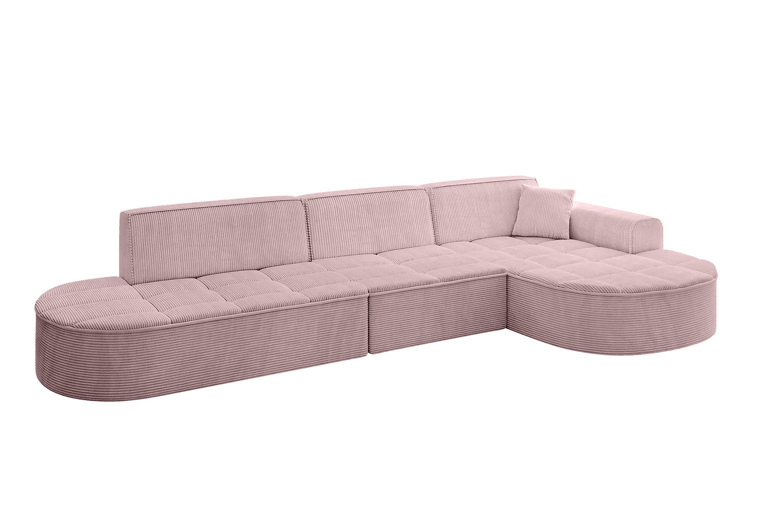 ECKSOFA Ottomane Rechts TARO-L2 - 328x171x79,5 cm Rosa - Rosa, Holzwerkstoff/Textil (328/171cm) - ALTDECOR