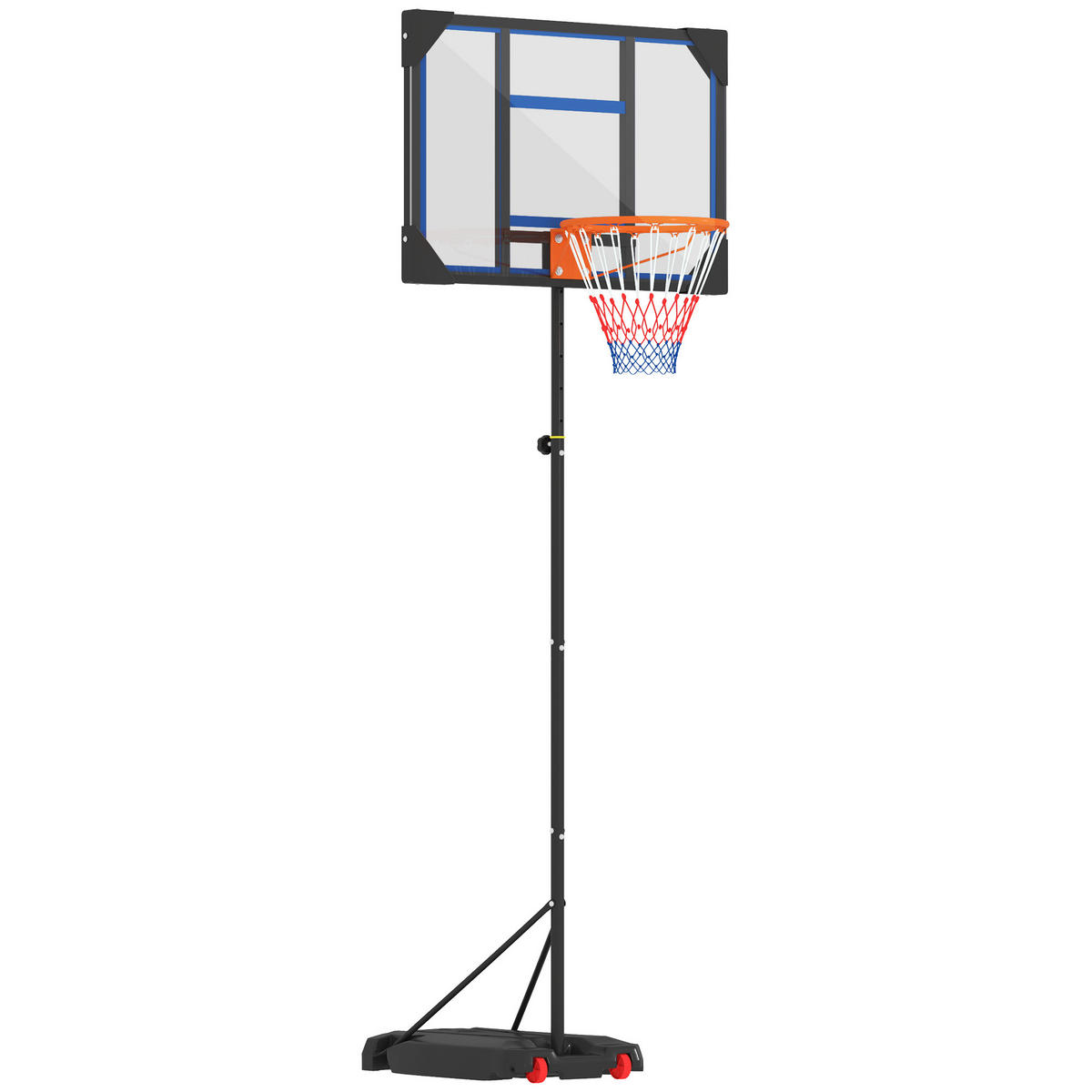 BASKETBALLKORB DE-18521 höhenverstellbar 210-260 cm Blau - Blau, Kunststoff (53/82cm) - ComfortXL