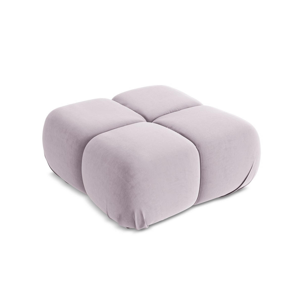 POUF Samt Stoff Violett - Lila/Flieder, Kunststoff/Textil (95/41/95cm) - LaMiaSofa