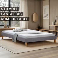 POLSTERBETT mit Lattenrost 160/200 cm in Grau - Grau, Textil (160/200cm) - Homestyle4u