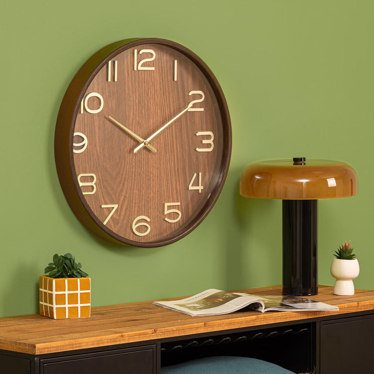 WANDUHR Ivana Ø 55 cm - Braun, Holzwerkstoff (55/55/5.5cm) - Atmosphera Createur d´interieur
