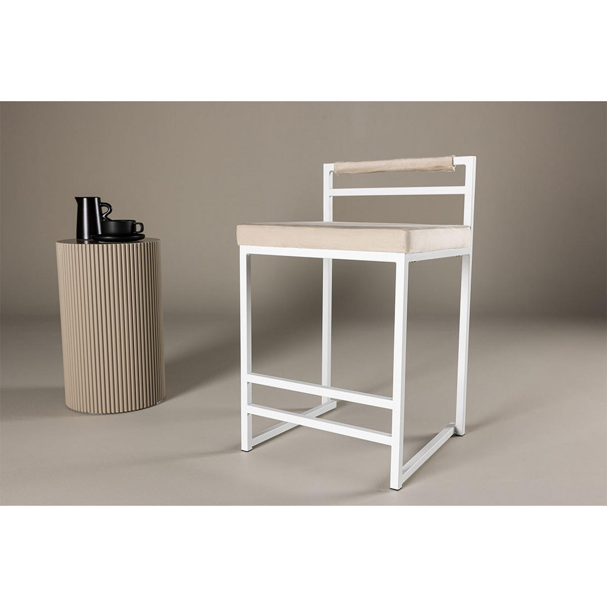 BARHOCKER, Opelika, Stühle Beige, Polyester, 45 x 41 x 80 cm - Beige, Textil (45/80/41cm) - ebuy24