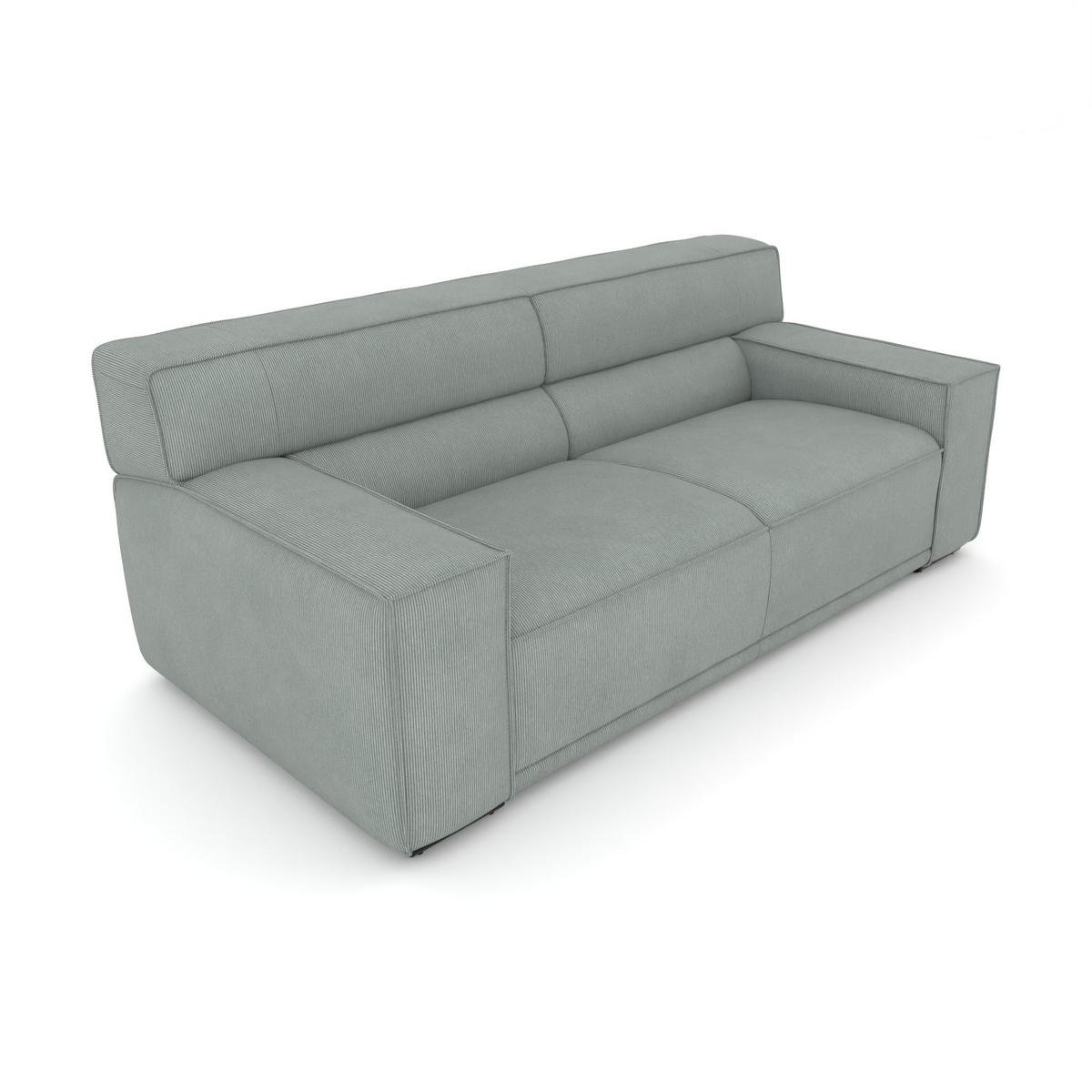 3-SITZER Umea Cord Grau 204/106/78 cm - Grau, Kunststoff/Textil (204/78/106cm) - foamnova
