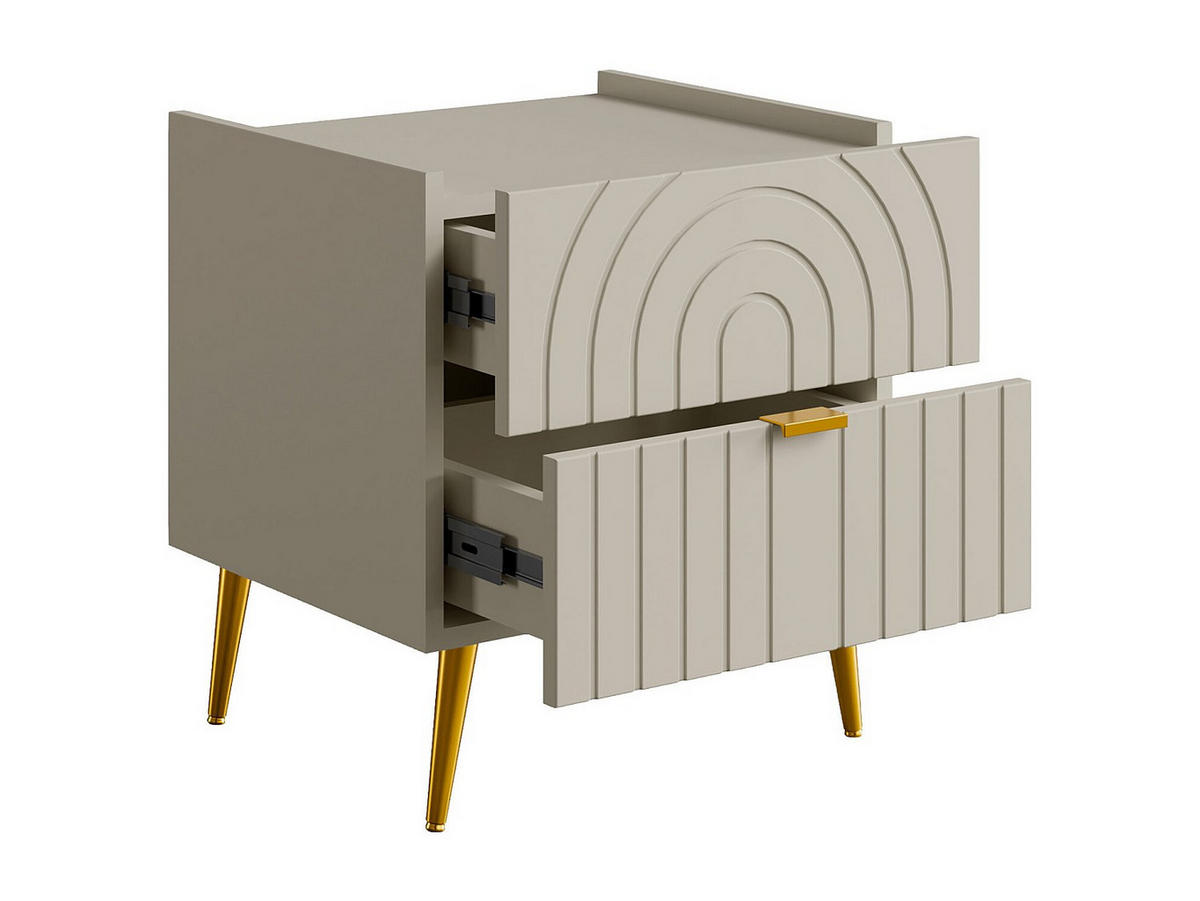 NACHTTISCH - 45 cm x 49.5 cm - Holz, Platte - Beige - NORSIM - Beige, Holz (45/40/49.5cm) - Vente-Unique