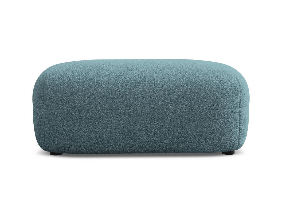 POUF Bouclé Stoff Blau - Blau/Blaugrau, Kunststoff/Textil (92/40/48cm) - Makamii
