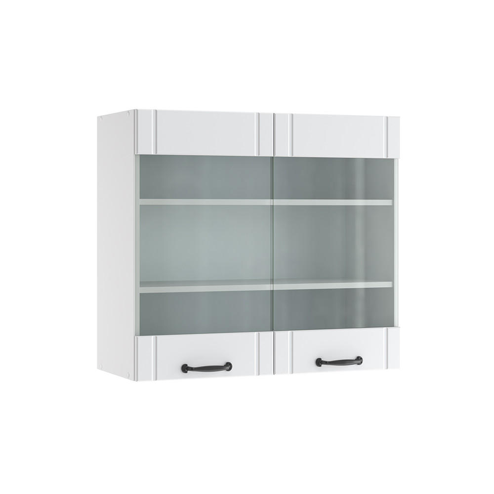 KÜCHENGLASSCHRANK Fame-Line Weiß Landhaus 80 cm - Weiß, Holzwerkstoff (80/72/34.1cm) - Vicco