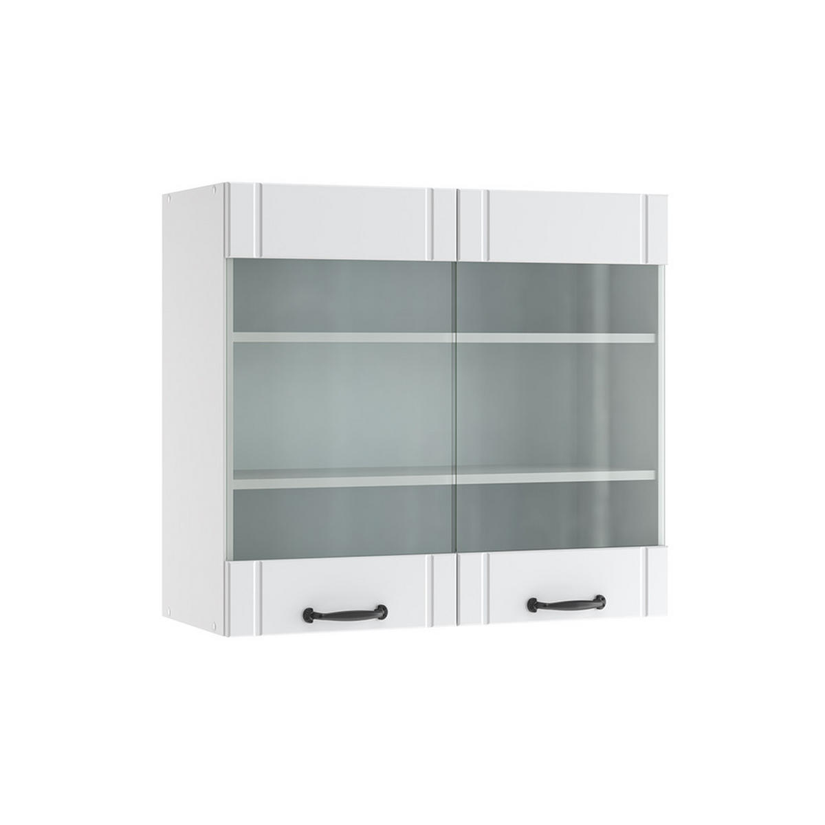 KÜCHENGLASSCHRANK Fame-Line Weiß Landhaus 80 cm - Weiß, Holzwerkstoff (80/72/34.1cm) - Vicco