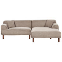 ECKSOFA 3-Sitzer Stoff Taupe linksseitig Holt - Taupe, Textil (241/159cm) - Beliani