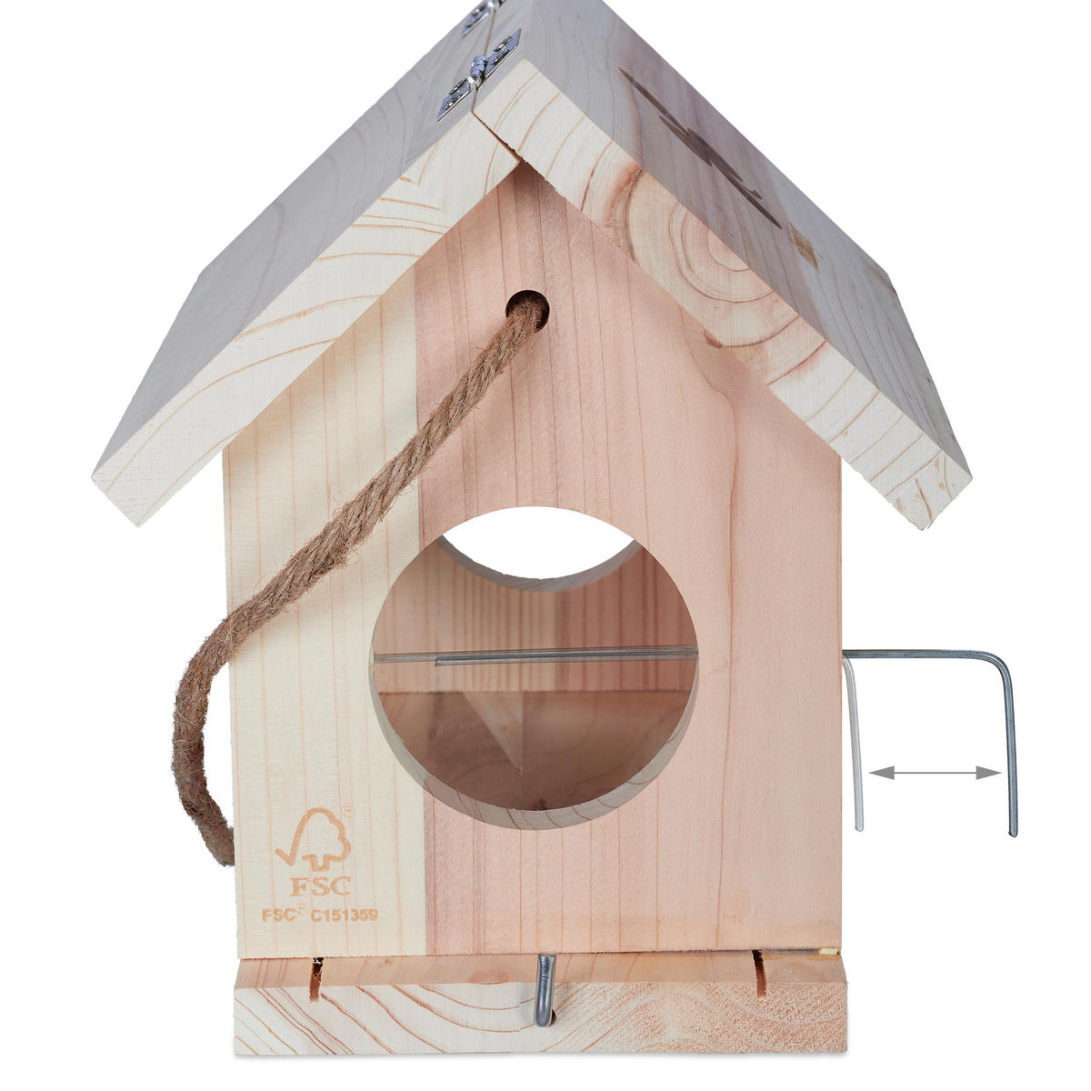VOGELFUTTERHAUS - Hellbraun, Holz/Kunststoff (31/24/20cm) - Relaxdays