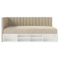 JUGENDBETT Ventrio Graubeige Easy-Clean-Samtbezug 90x200 cm - Taupe, Holz/Textil (90/200cm) - Selsey