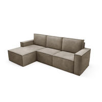 ECKSOFA Orto Hellbraun, Dreisitzer Kordecksofa linke seite - Hellbraun, Holzwerkstoff/Textil (180/142cm) - Bettso