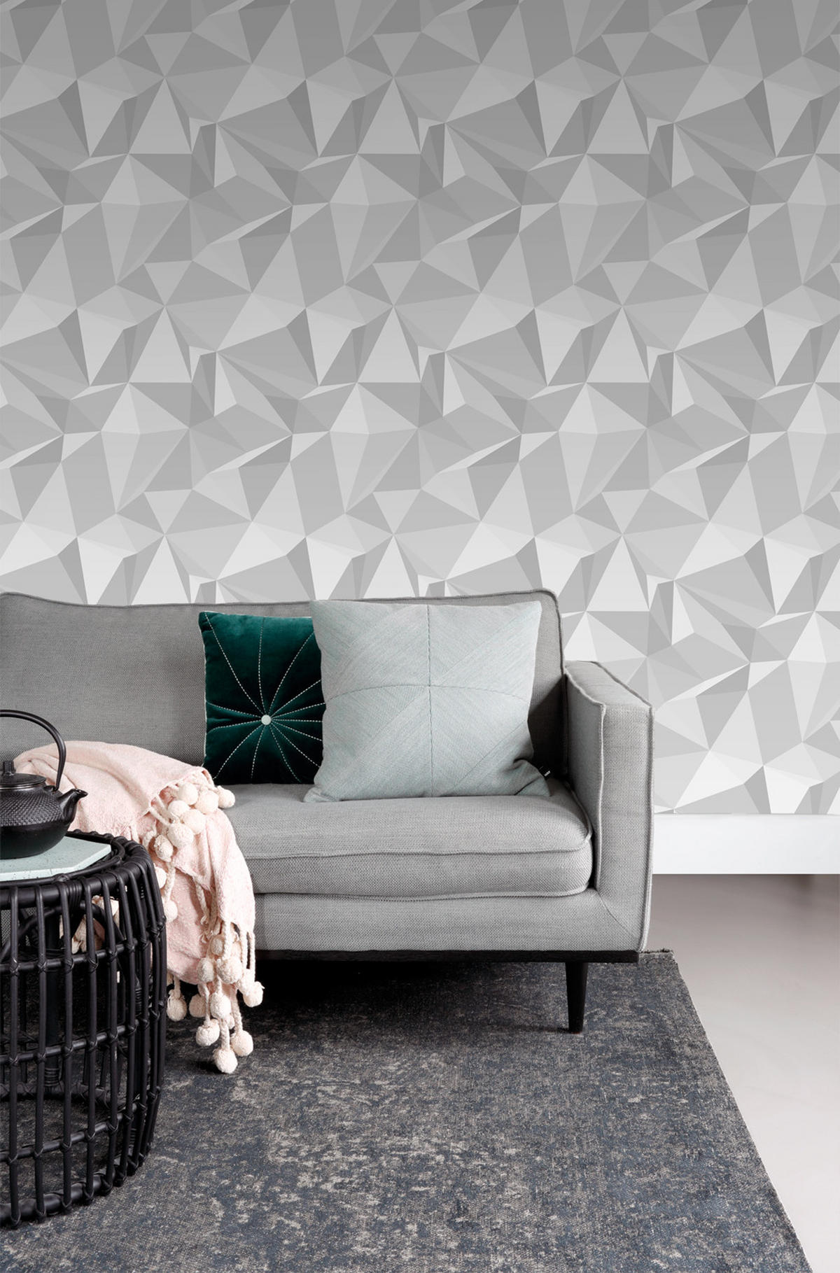 TAPETE 3D-Muster 50 x 900 cm - Grau, Papier (50/900cm) - Sanders & Sanders