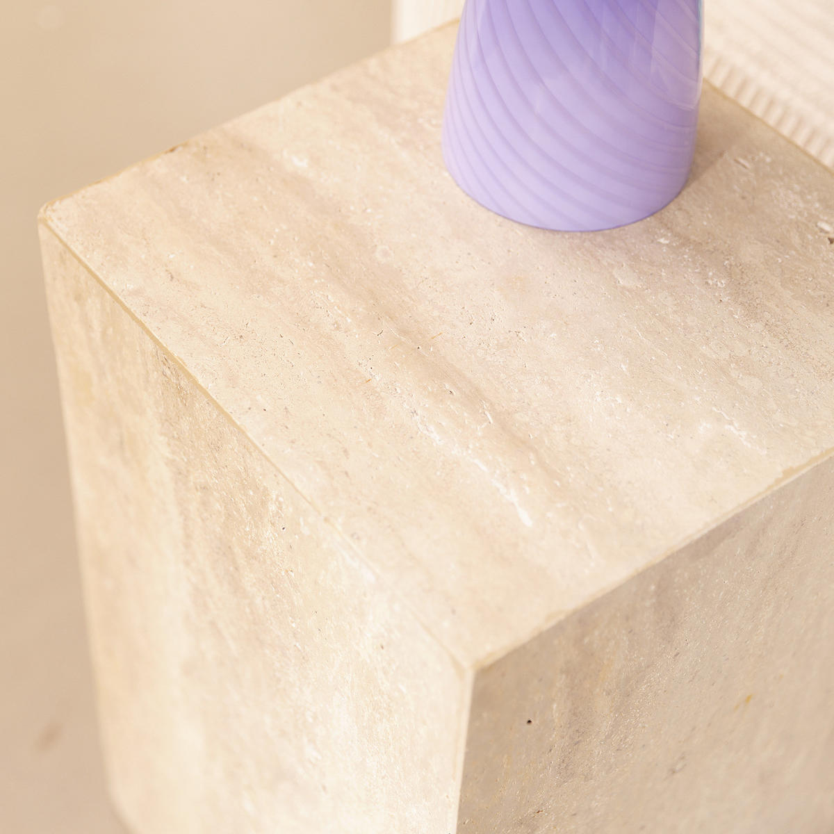 BEISTELLTISCH - Travertin / Beige - Beige, Stein (30/30/48cm) - home24