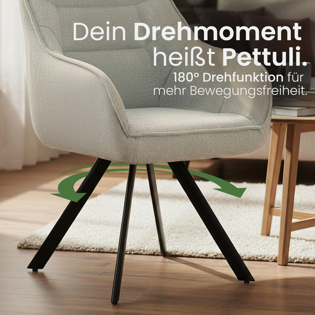 ESSZIMMERSTUHL Stoff Creme - Creme/Schwarz, Textil/Metall (57/89/64cm) - CLP