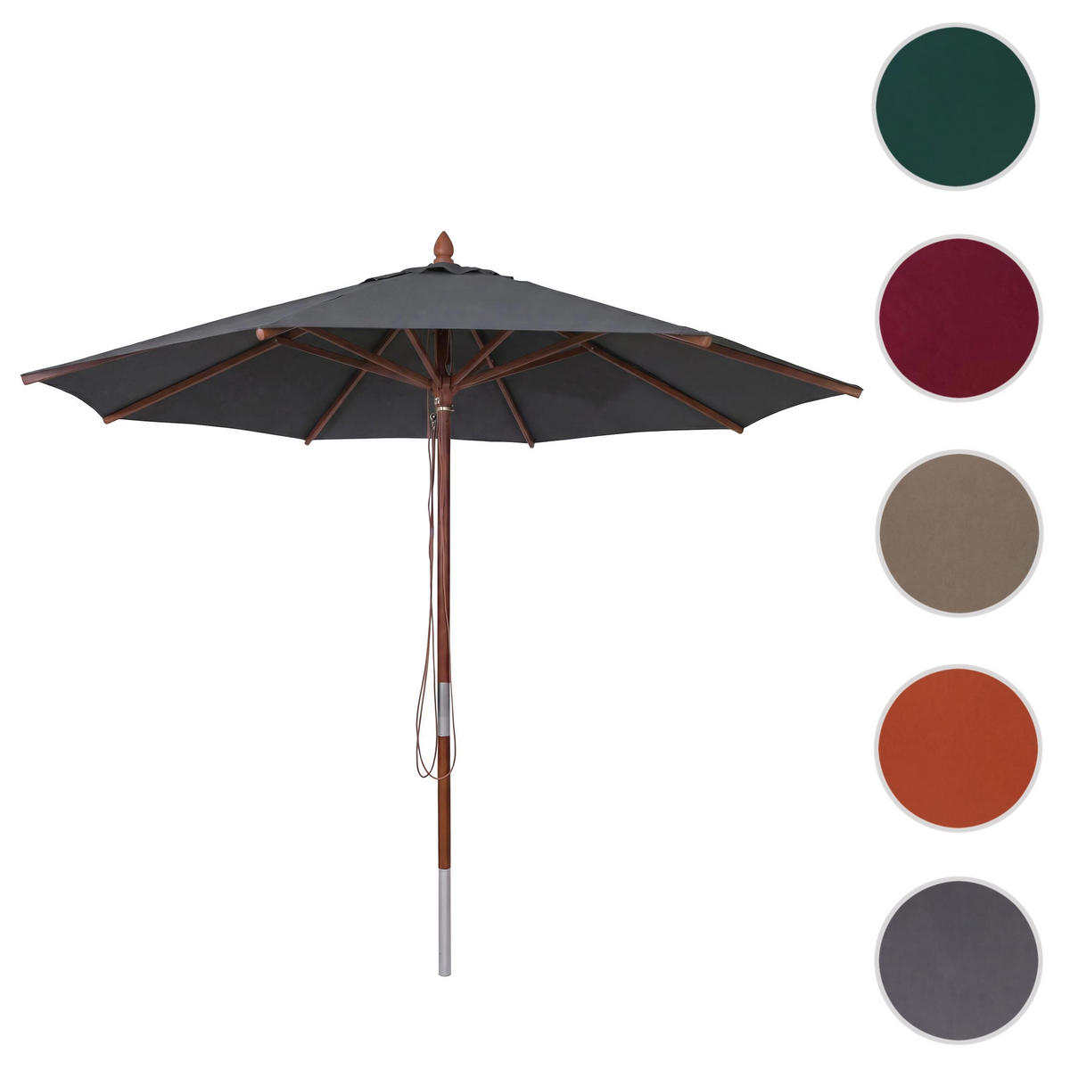 SONNENSCHIRM C57B Anthrazit - Anthrazit, Holz (300/300cm) - MCW