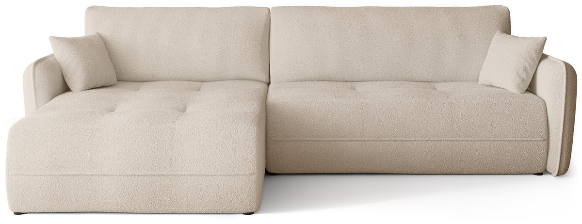ECKSOFA CLAUDIO mit Schlaffunktion Ecru - Ecru, Textil (263/150cm) - Bromarkt