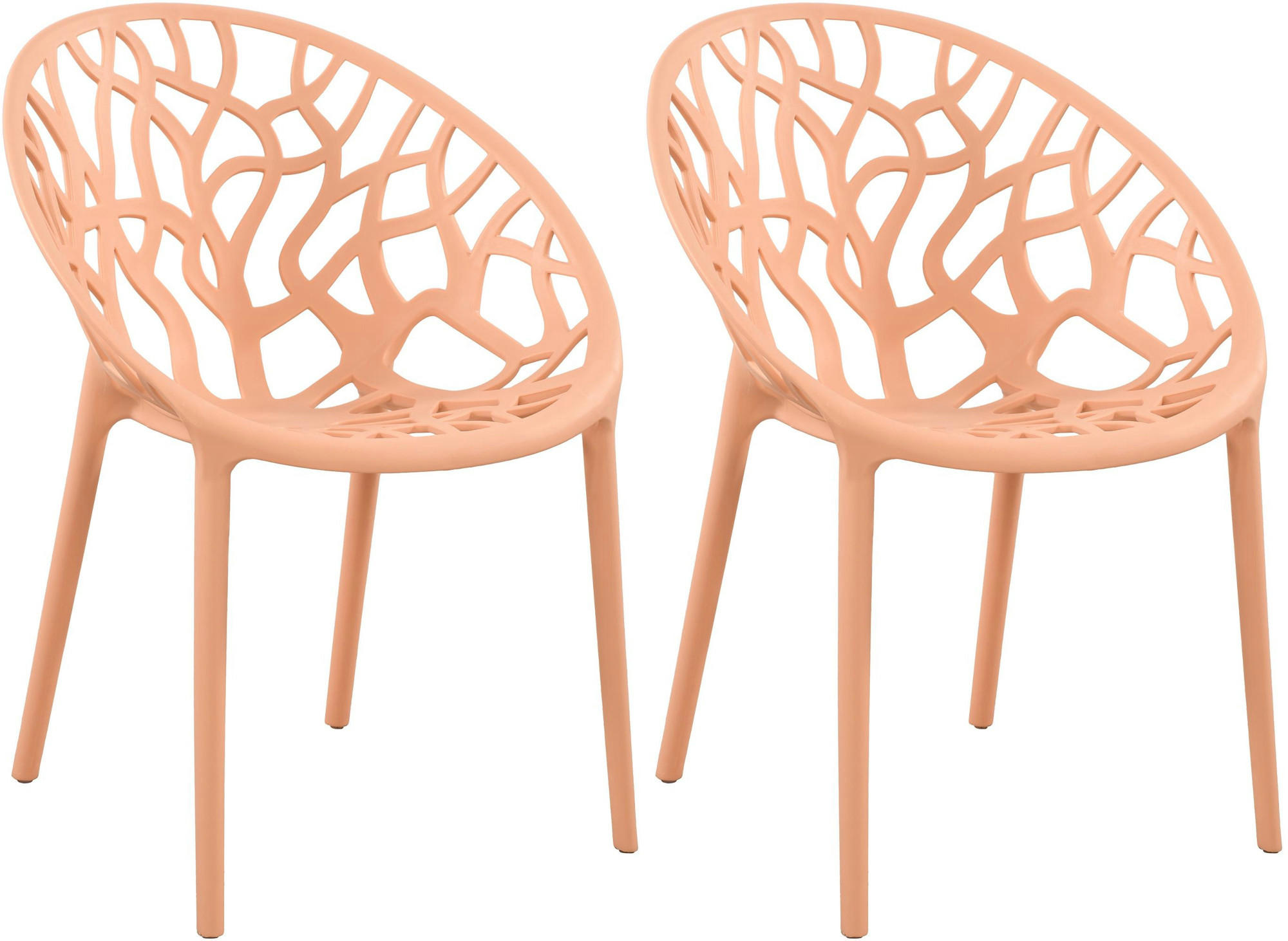 GARTENSTUHL 2er Set Kunststoff pfirsich - Pink, Kunststoff (59/80/60cm) - CLP