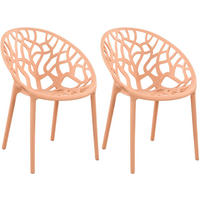 GARTENSTUHL 2er Set Kunststoff pfirsich - Pink, Kunststoff (59/80/60cm) - CLP