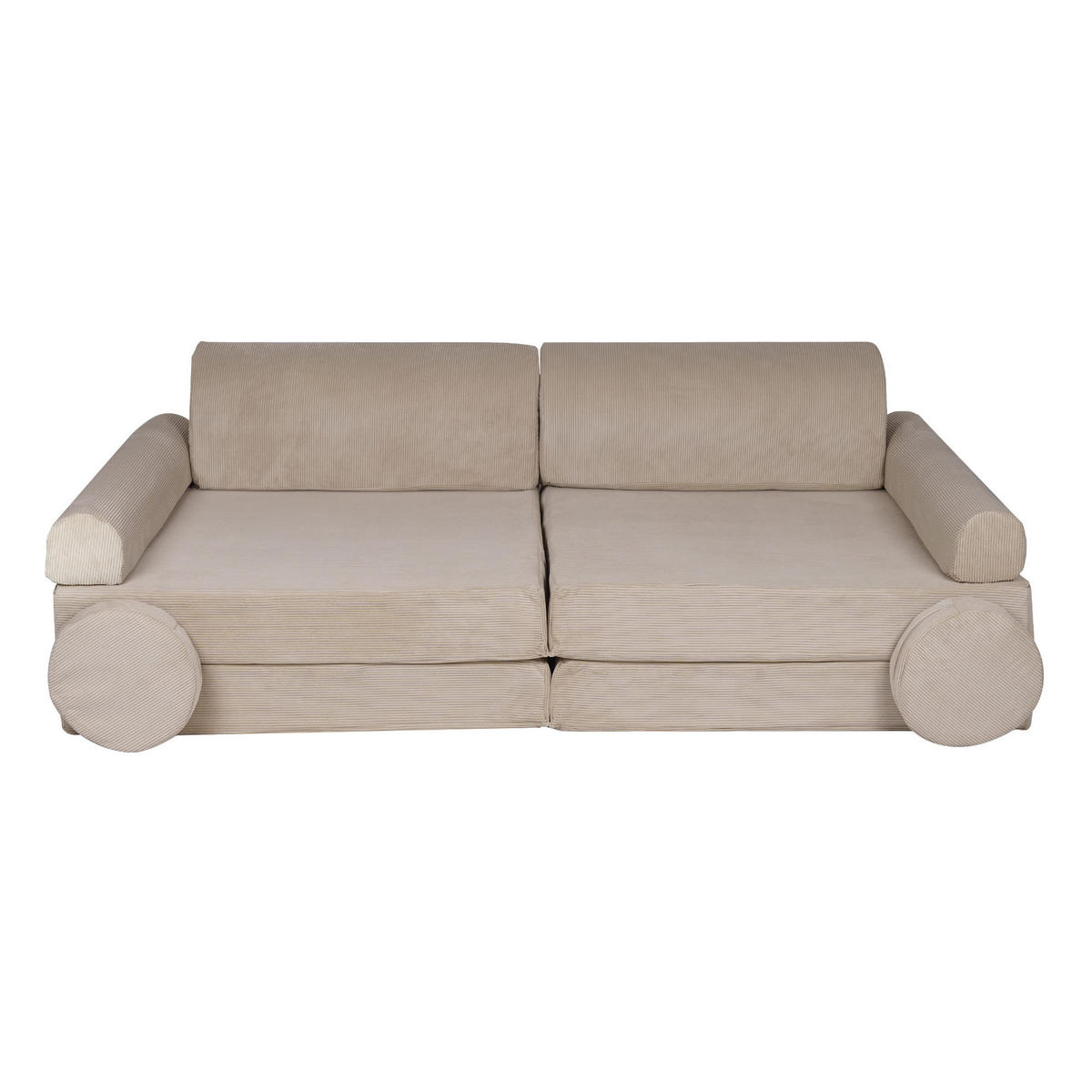 KINDERSOFA, Slimcord, Beige - Beige, Textil (160/48/80cm) - MeowBaby