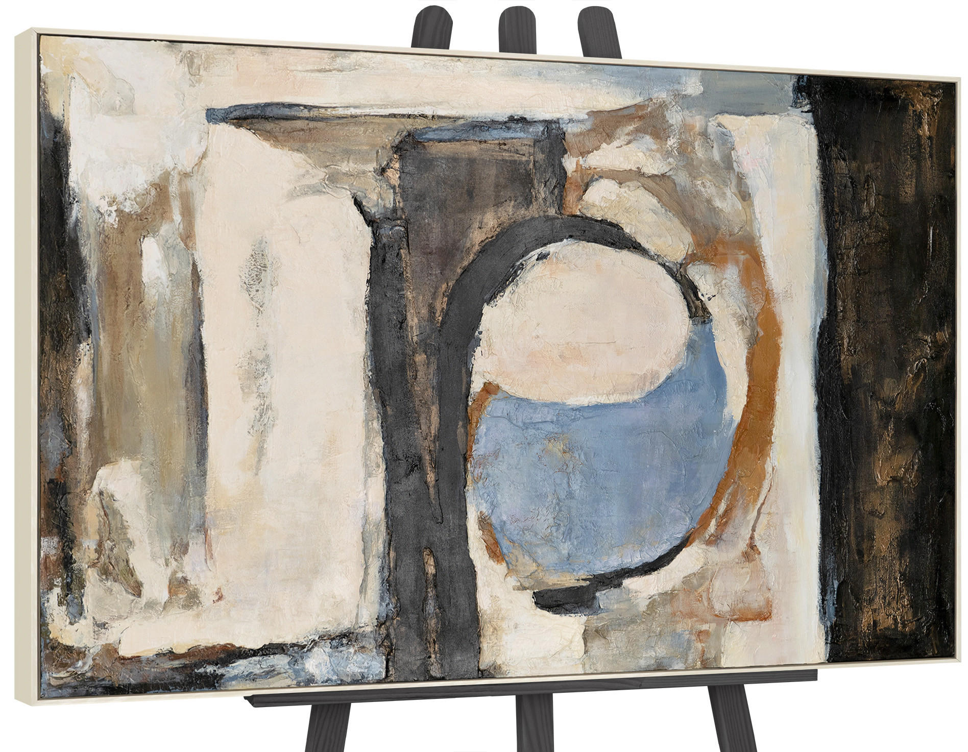 GEMÄLDE Geometrische Farben II Schattenfugenrahmen Beige 180x120 cm - Beige, Holz (180/120cm) - YS-art gallery