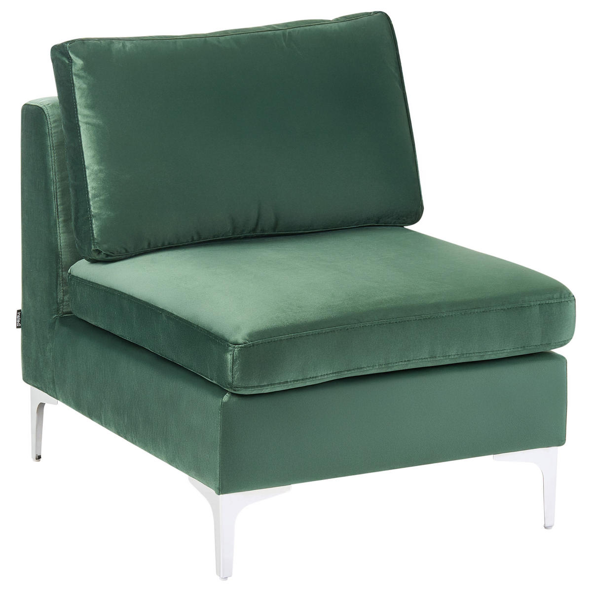 MODULÁRNÍ POHOVKA 6-místná Tvar U Zelená Sametová látka Evja - zelená barva, textil (300/84/150cm) - Beliani