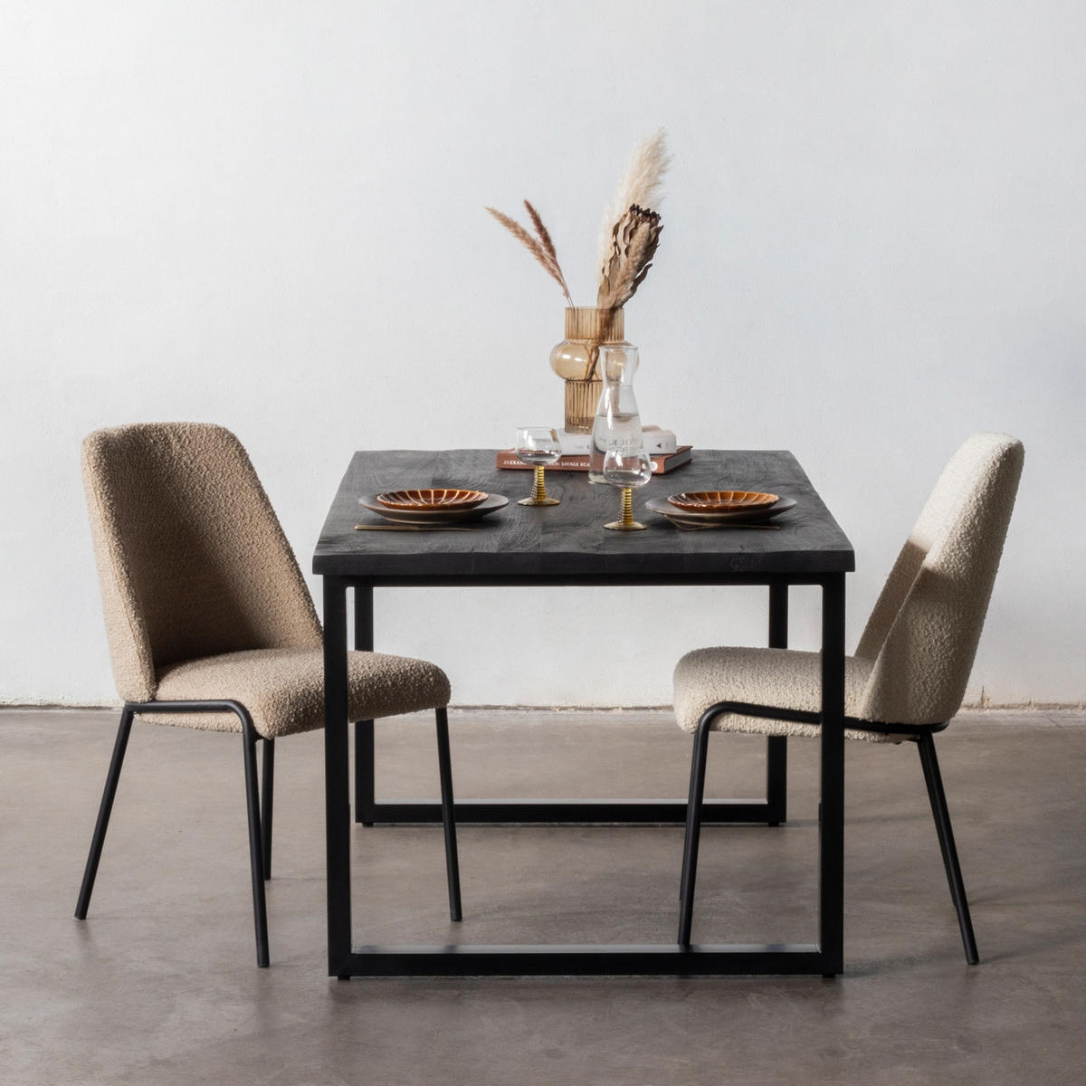 ESSTISCH aus Mangoholz 160cm, schwarz - Schwarz, Holz (160/90/76cm) - Giga Meubel