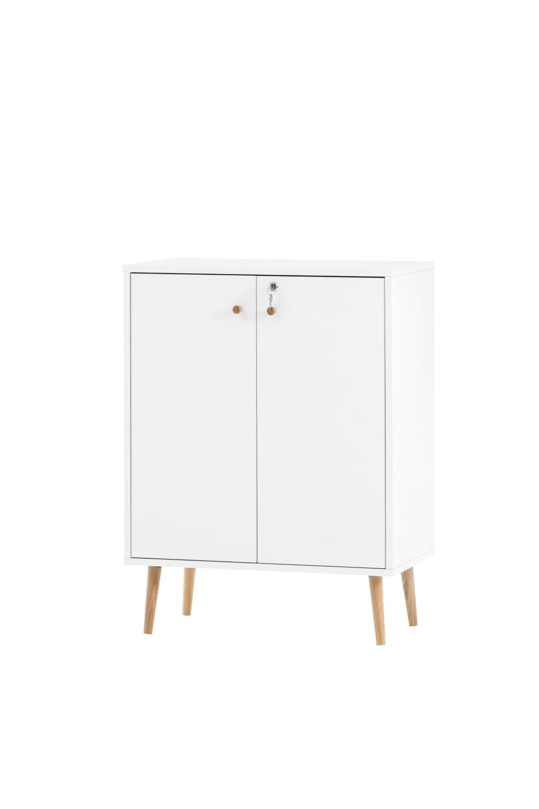 AKTENSCHRANK Grizzly 86x40x40 cm 2 Fächern & 2 abschließbare Flügeltüren Weiß - Weiß, Holz (40/86/40cm) - PROREGAL