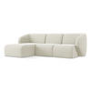 ECKSOFA Links Bouclé Stoff Beige - Sandfarben/Schwarz, Holzwerkstoff/Kunststoff (248/166cm) - LaMiaSofa