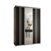SCHWEBETÜRENSCHRANK 235,2/180/45 3-türig - Silberfarben/Schwarz, Holz/Metall (180/235/45cm) - Abiks Möbel