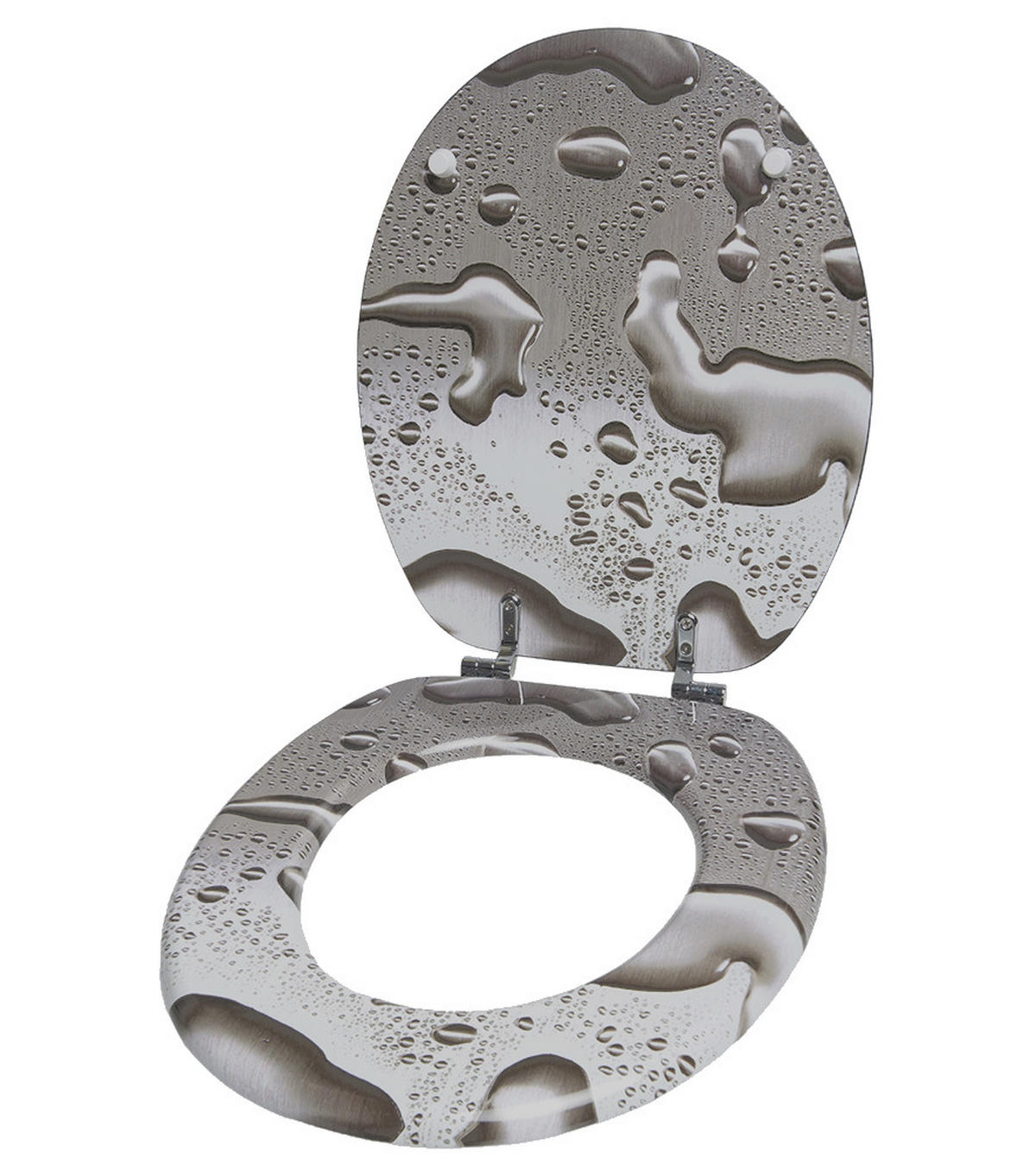 WC-SITZ Dewdrop - Grau, Holzwerkstoff (38/6/47cm) - Sanilo