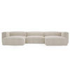 WOHNLANDSCHAFT U Landi Creme - Beige/Schwarz, Kunststoff/Textil (340/85/180cm) - Graingold
