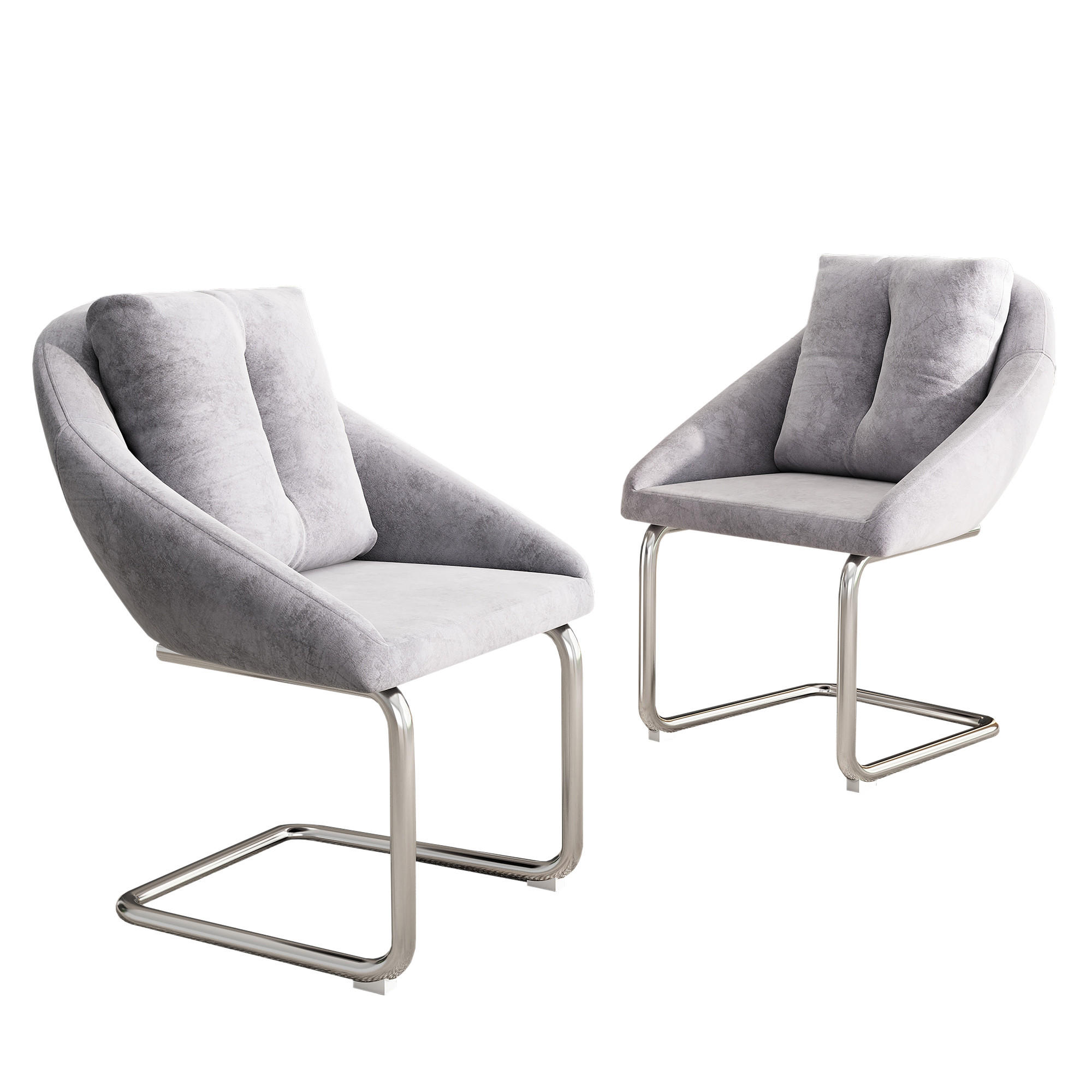 SCHWINGSTUHL DE-35649 2er-Set mit Samtpolsterung Grau - Grau, Metall (59/82/65cm) - ComfortXL