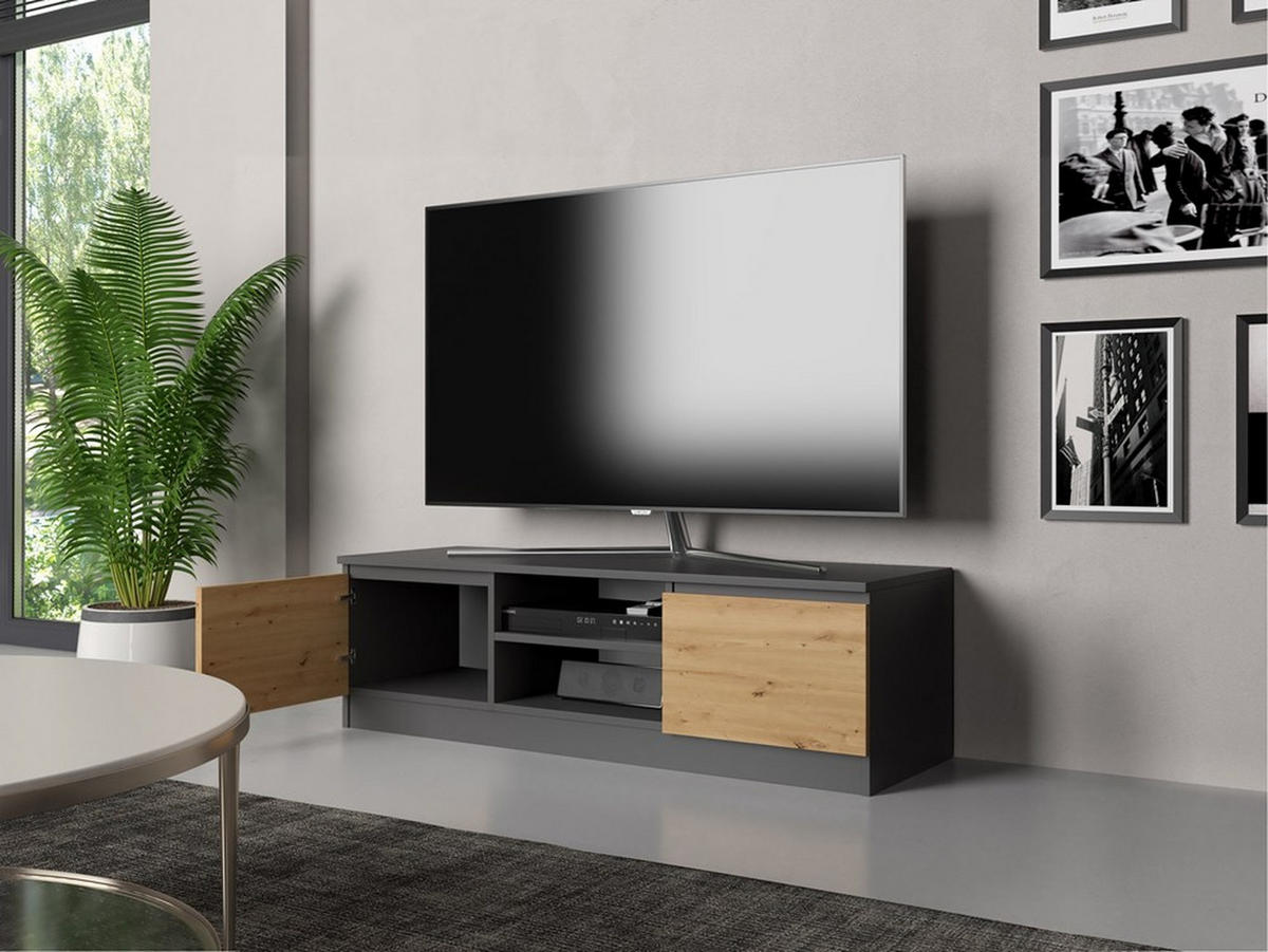 TV SKRINKA - antracitová, kompozitné drevo (120/36/40cm) - RAUMHIRSCH FURNITURE