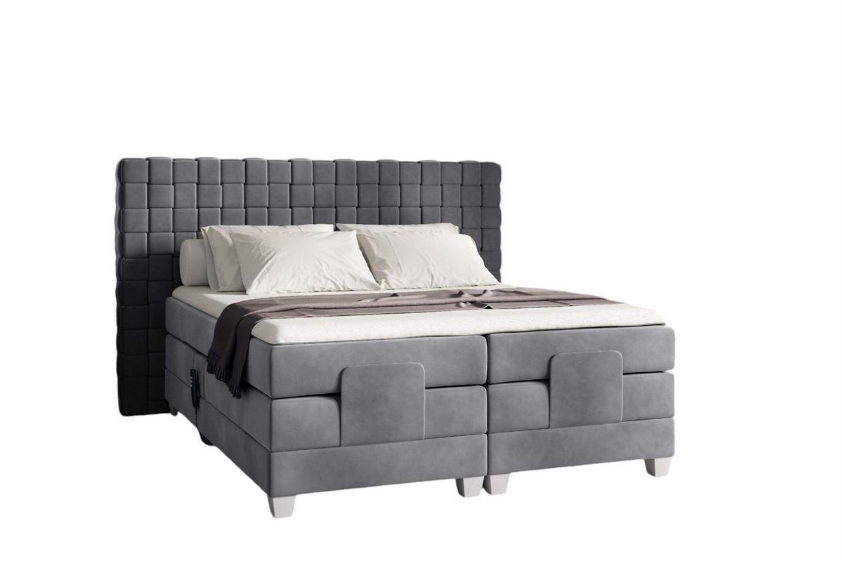 BOXSPRINGBETT Elektrisch Vidal - Grau, Holzwerkstoff/Textil (140/200cm) - Fun Möbel