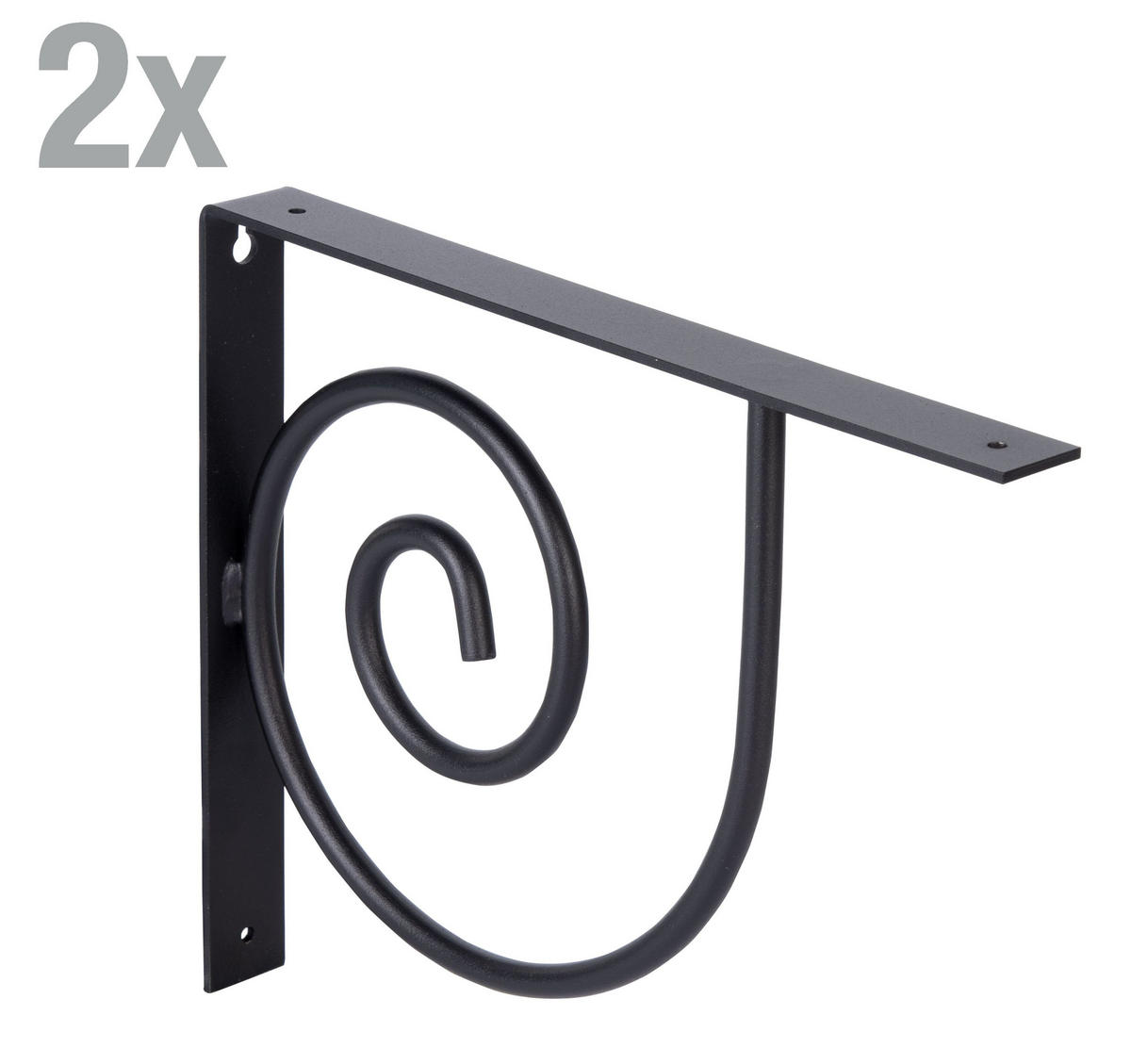 REGALTRÄGER als 2er Set Vicky, Stahl, 250 x 305 mm - Schwarz, Metall (3/25/30.5cm) - Alberts