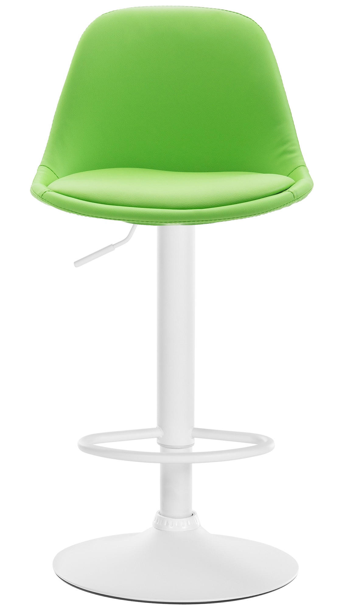 BARHOCKER Lederlook grün - Weiß/Grün, Textil/Metall (39/82/43cm) - CLP