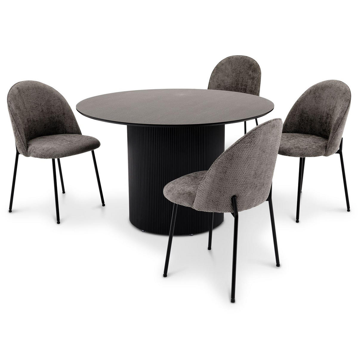 ESSGRUPPE VIANNEY - Schwarz, Metall (120/75/120cm) - IDIMEX