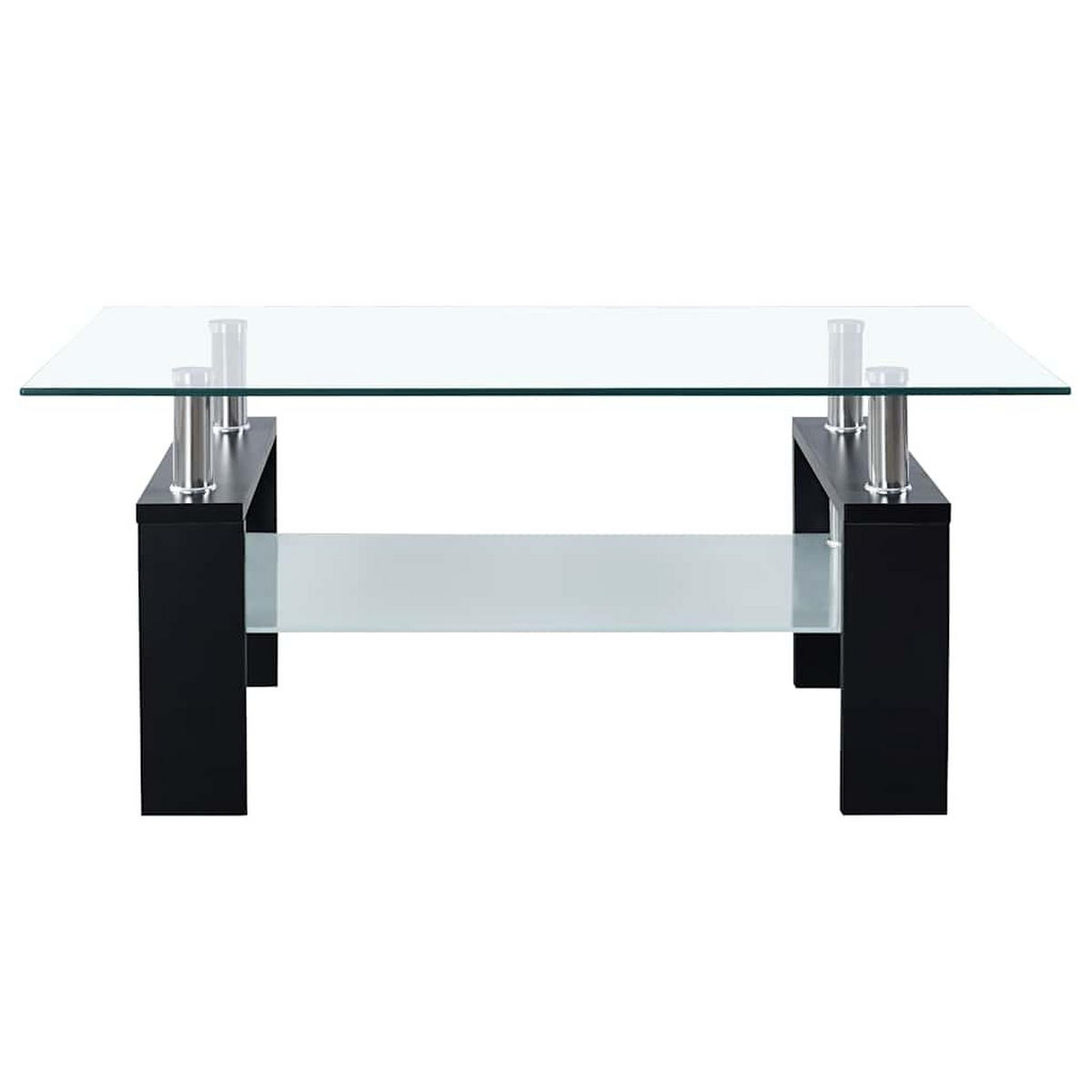 COUCHTISCH Schwarz Transparent 95x55x40 cm Hartglas - Schwarz, Glas (95/55/40cm) - furnicato
