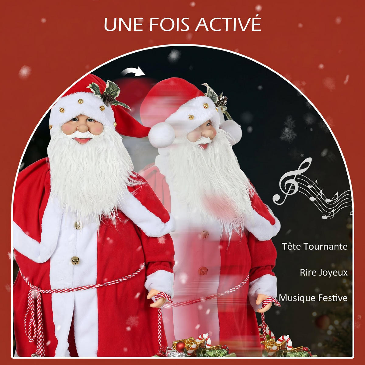 WEIHNACHTSMANNFIGUR Rot 21.0/55.0/140.0 cm - Rot, Textil (21/140/55cm)
